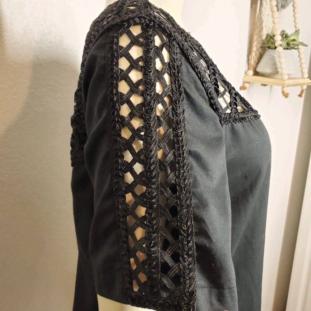 Anthropologie Maeve Battenburg Shift Black - Picture 6 of 11